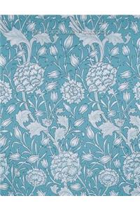 A4 Floral Blue Notebook