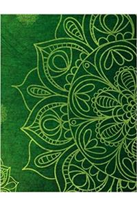 Composition Book / Green Mandala Design / 4x4 Graph Paper