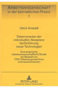 Determinanten Der Individuellen Akzeptanz Bei Einfuehrung Neuer Technologien