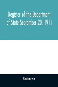 Register of the Department of State September 20, 1911