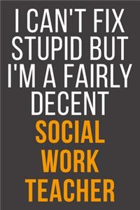 I Can't Fix Stupid But I'm A Fairly Decent Social Work Teacher
