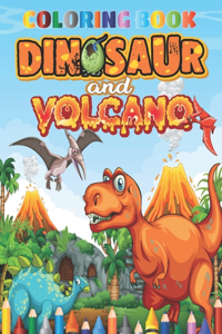 Dinosaur And Volcano Coloring Book