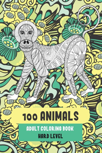 Adult Coloring Book Hard Level - 100 Animals