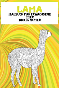 Malbuch für Erwachsene - Dickes Papier - Tier - Lama