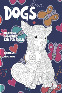 Mandala Colouring Kits for Adults - Animals - Large Print - Dogs