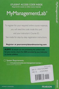 2014 Mylab Management with Pearson Etext -- Access Card -- For Strategic Management and Business Policy