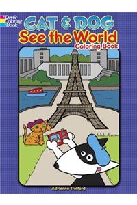 Cat and Dog See the World Coloring Book