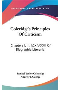 Coleridge's Principles Of Criticism