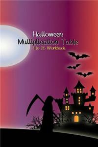 Halloween Multiplication table 1 to 25 Workbook