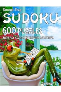 Famous Frog Sudoku 600 Puzzles With Solutions. 300 Easy and 300 Medium