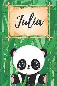 personalisiertes Notizbuch Panda / Malbuch / Kritzelbuch / Tagebuch / Journal / Notizheft / DIN A5 / Geschenke Julia