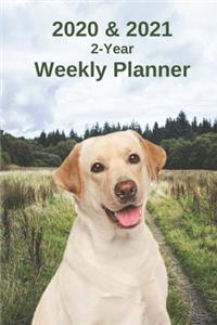 2020 & 2021 Weekly Planner - Two Year Appointment Book Gift - Two-Year Agenda Notebook for Lab Dog Owners