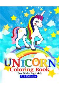unicorn coloring book for kids ages 4-8