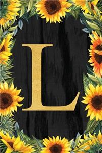 L - Monogrammed Sunflower Journal