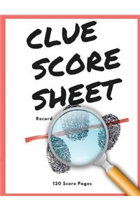 Clue Score Sheet Record