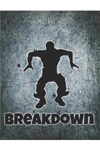 Breakdown Notebook: Medium College Ruled Notebook, 120 Page, Lined 8.5 X 11 in (21.59 X 27.94 CM)