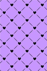 Bullet Journal Notebook Black Quilted Hearts Pattern 4
