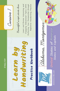 Learn by Handwriting, Practice Workbook - United States of America, States and Capitals - Cursive, Level 1