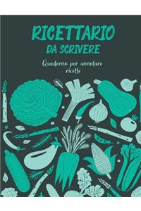 Ricettario Da Scrivere Quaderno Per Annotare Ricette
