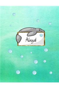 Abigail: Kawaii Manatee (Teddy Bear of the Sea) personalized notebook. Lined paper with Manatee companions