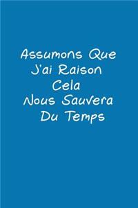Assumons Que J'ai Raison. Cela Nous Sauvera Du Temps