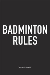 Badminton Rules