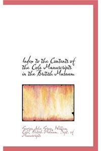 Index to the Contents of the Cole Manuscripts in the British Museum