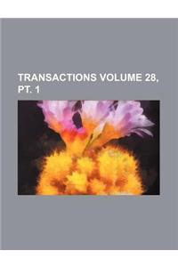 Transactions Volume 28, PT. 1