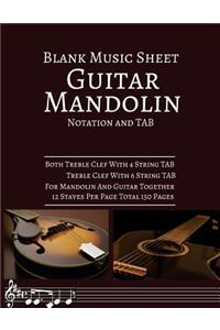 Blank Music Sheet Guitar Mandolin Nation And TAB
