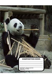 Panda Bear Composition Notebook 200 Graph Paper Pages