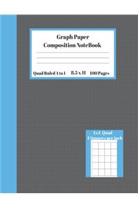 Graph Composition Notebook 4 Squares per inch 4x4 Quad Ruled 4 to 1 / 8.5 x 11 100 Sheets