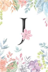 Monogrammed Floral J Journal by Crazy Beautiful Designs