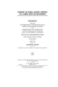 Examining the Federal Advisory Committee Act