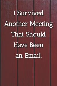 I Survived Another Meeting That Should Have Been an Email. Notebook