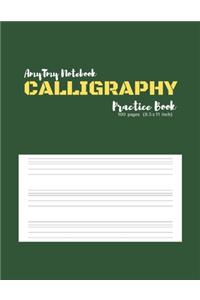 Calligraphy Practice Book - AmyTmy Notebook - 100 pages - 8.5 x 11 inch - Matte Cover