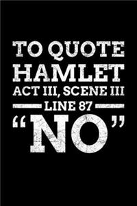 To Quote Hamlet Act III, Scene III Line 87 