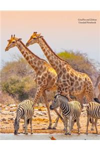 Giraffes and Zebras Unruled Notebook