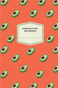 Composition Notebook: Cute Designed Avocado Journal Notebook for Girls, 120 Pages, 6" X 9" (15.24 X 22.86 CM)