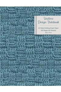 Knitters Design Notebook 4: 5 Ratio Knitting Graph Paper: 100 Pages (50 Sheets); 8.5 X 11; Seafoam Blue Cover