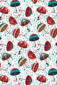 Journal Notebook Umbrellas in the Rain Pattern 1