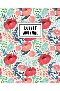 Bullet Journal: Colorful Flower - 150 Dot Grid Pages (Size 8x10 Inches) - With Bullet Journal Sample Ideas
