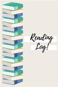 'STACK OF BOOKS' Children Reading Log, Book Recorder