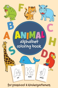 Animal Alphabet Coloring Book for Preschool and Kindergarteners