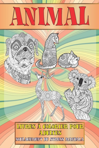 Livres à colorier pour adultes - Soulagement du stress Mandala - Animal