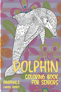 Coloring Book for Seniors Large Print - Animals - Dolphin