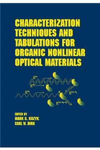 Characterization Techniques and Tabulations for Organic Nonlinear Optical Materials