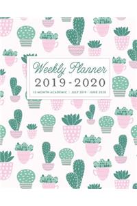 Weekly Planner 2019 - 2020 12-Month Academic, July 2019 - June 2020