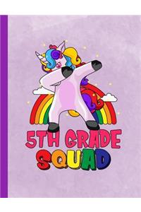Dabbing Unicorn 5th Grade Squad Notebook
