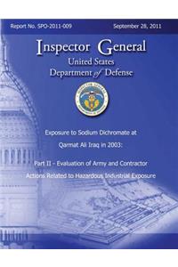 Exposure to Sodium Dichromate at Qarmat Ali Iraq in 2003