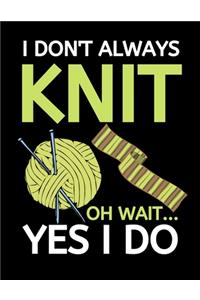 I Don't Always Knit Oh Wait...Yes I Do